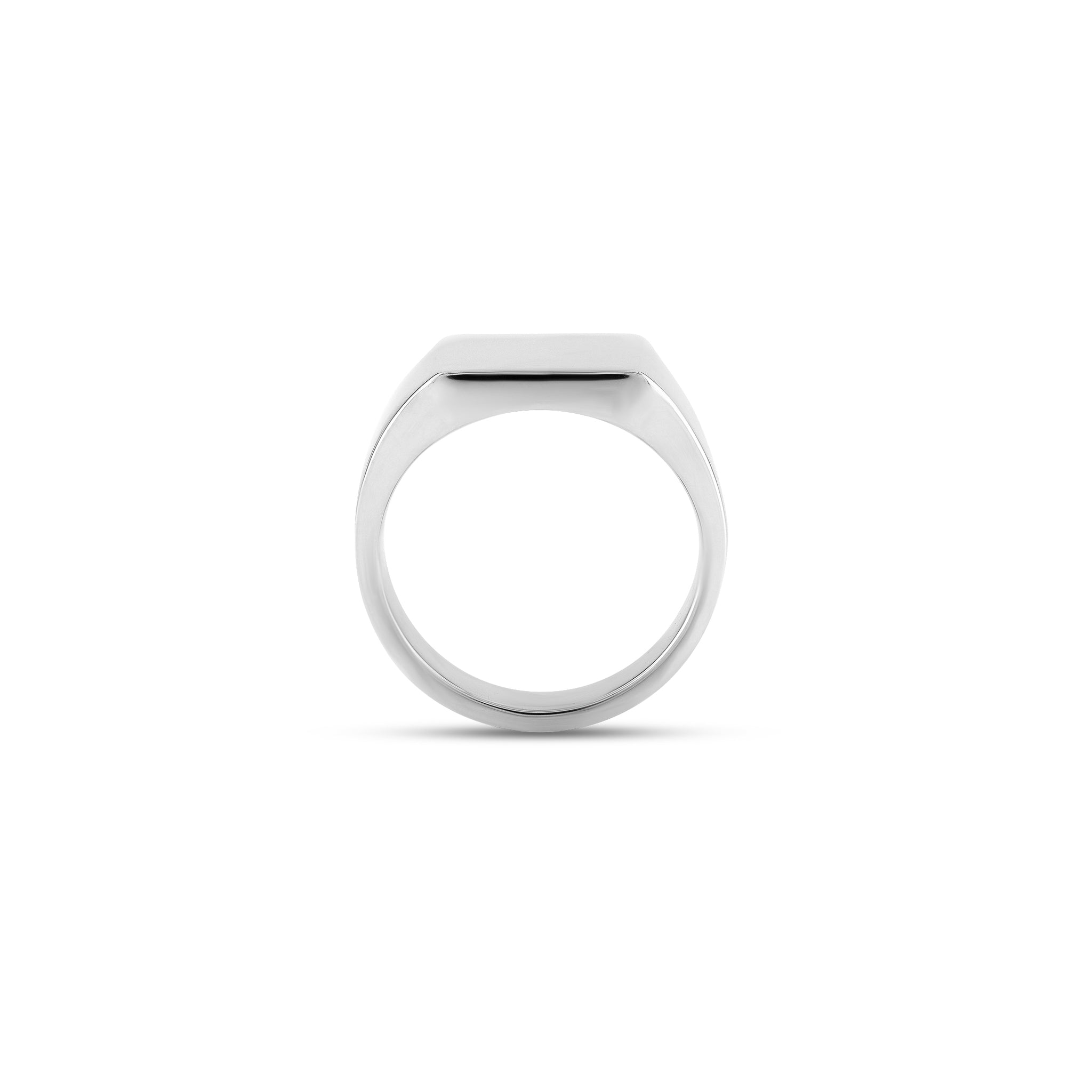 18ct White Gold 12 x 12mm Square Signet Ring