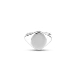 18ct White Gold 14 x 12mm Oval Signet Ring