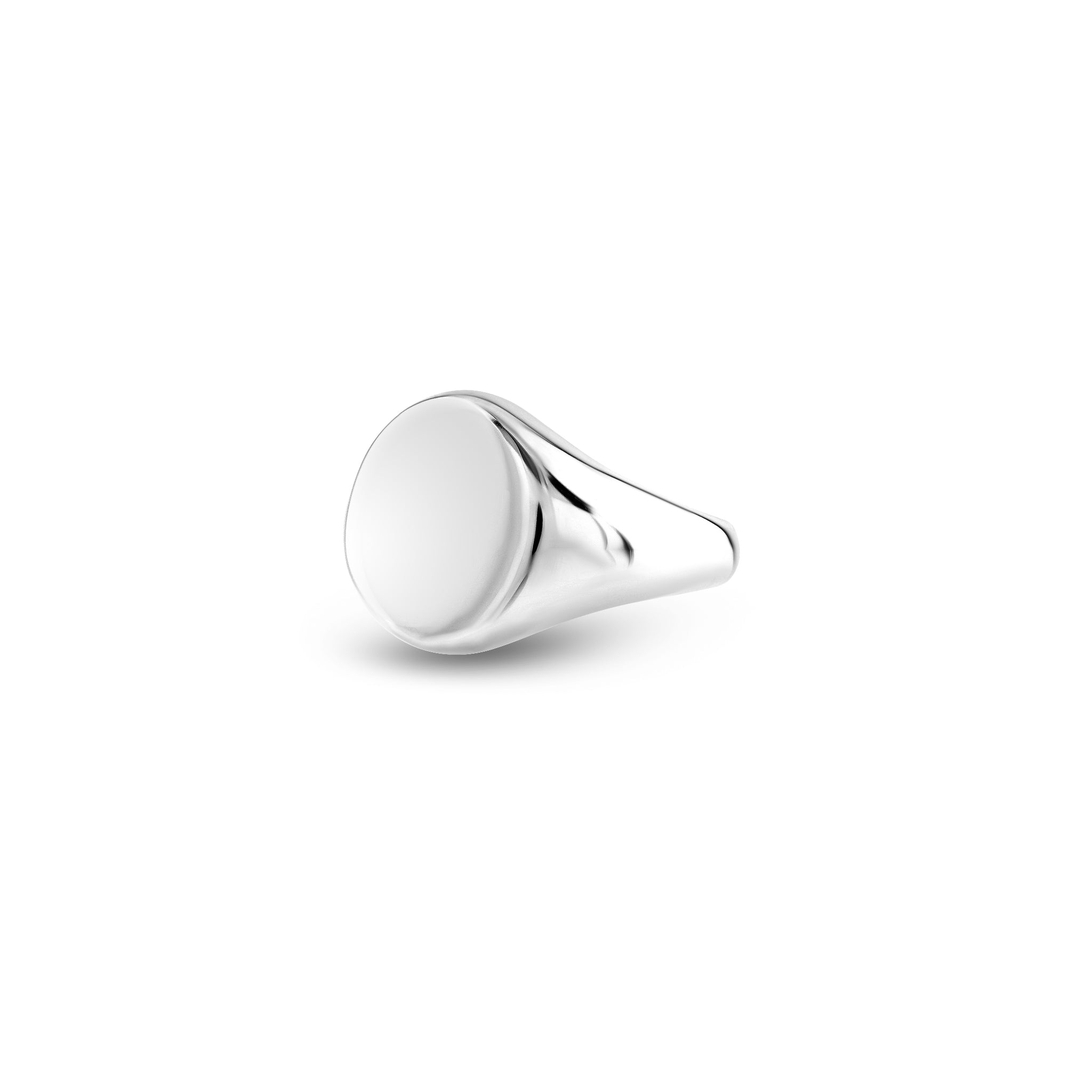 18ct White Gold 14 x 12mm Oval Signet Ring