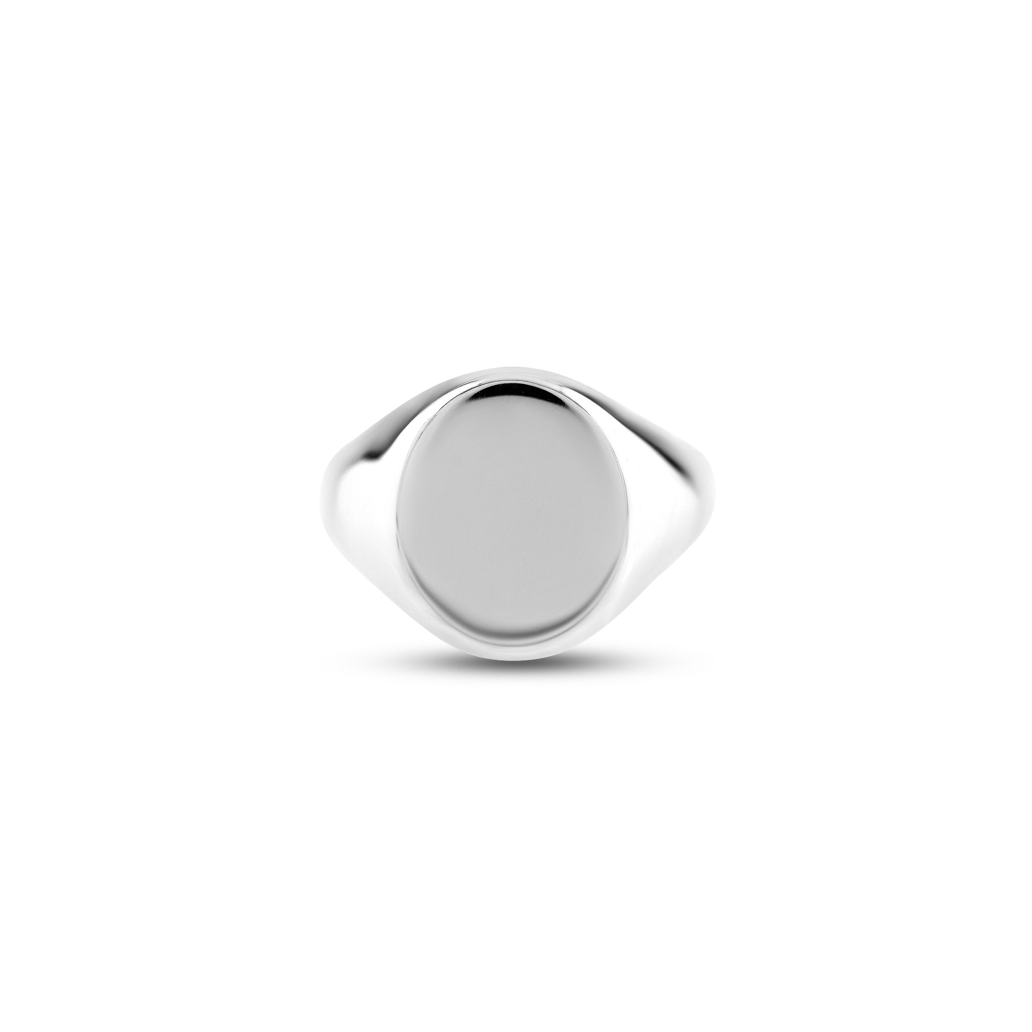18ct White Gold 16 x 13mm Oval Signet Ring