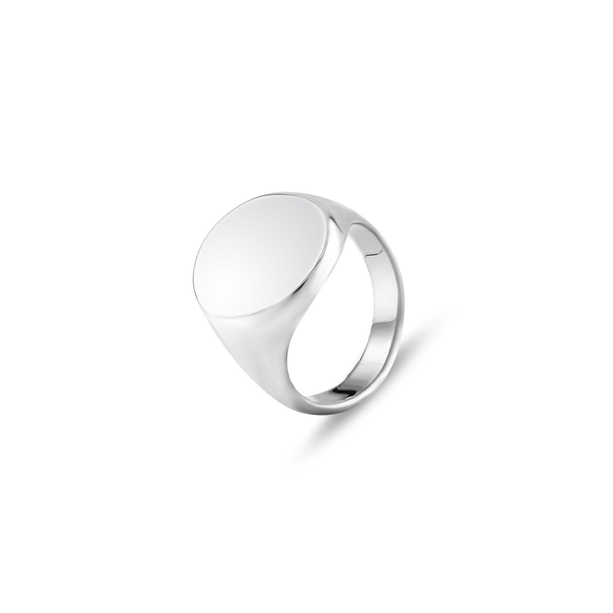 18ct White Gold 20 x 16mm Oval Signet Ring