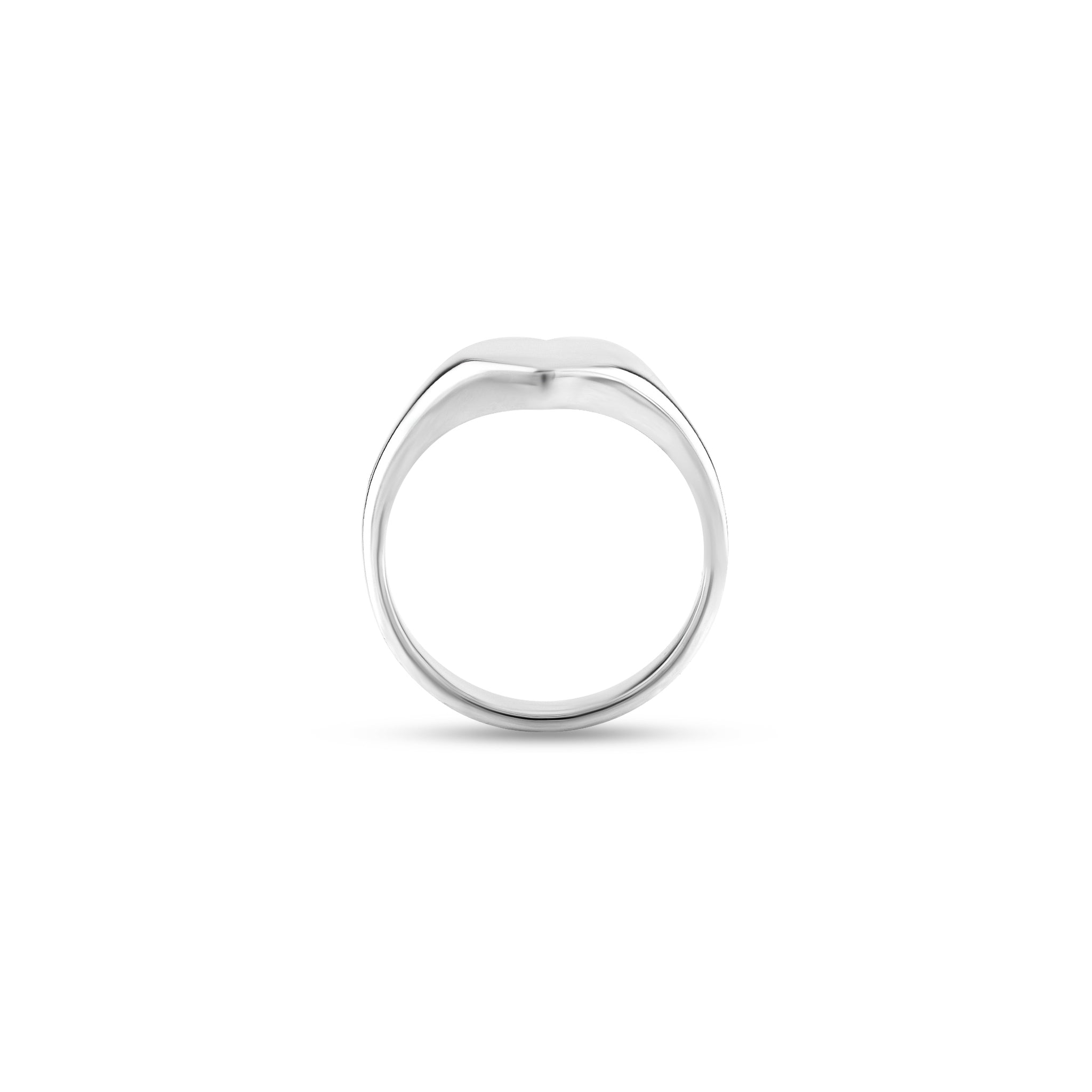 18ct White Gold 9 x 9mm Heart Signet Ring