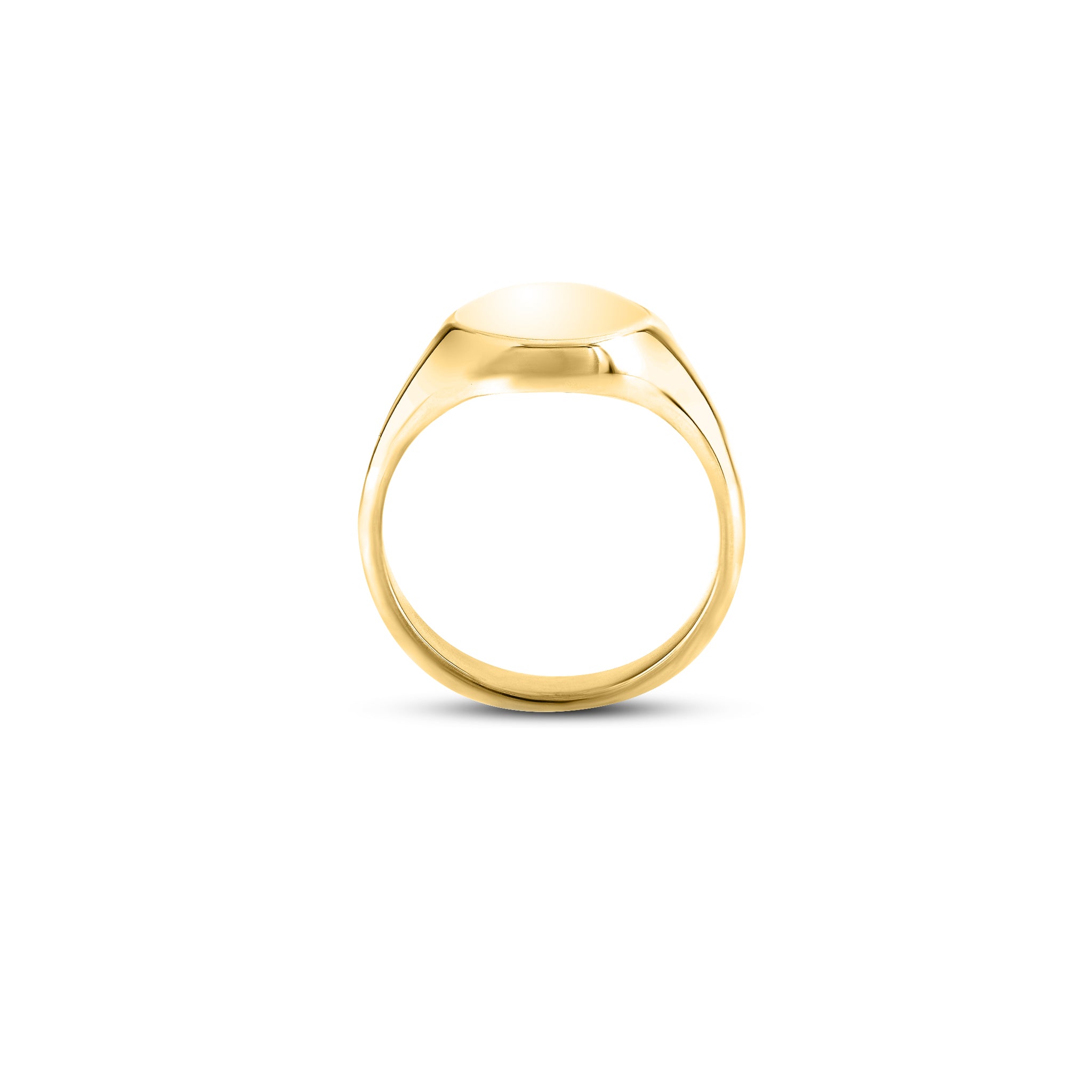 18ct Yellow Gold 13 x 11mm Oval Signet Ring