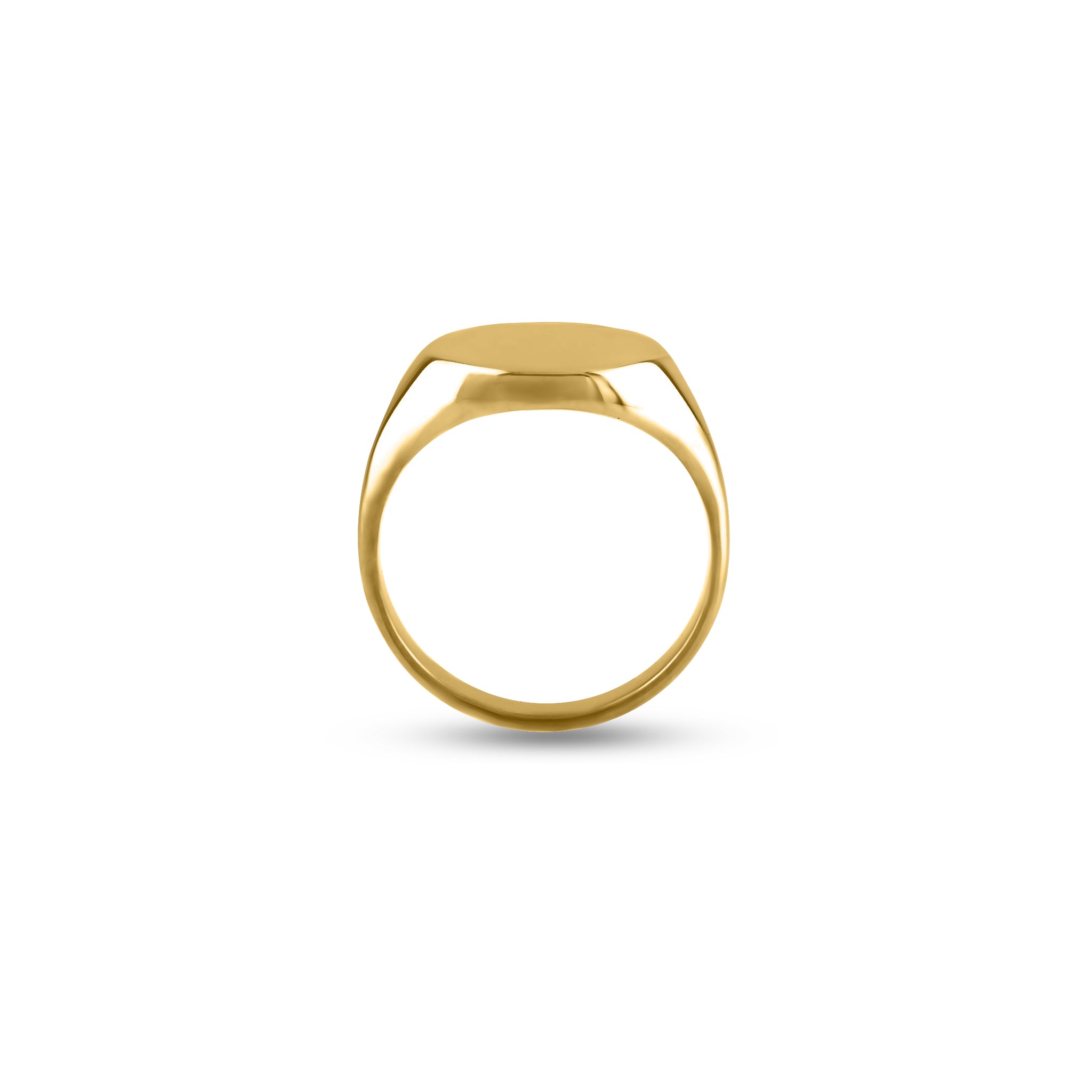 18ct Yellow Gold 13mm Round Signet Ring