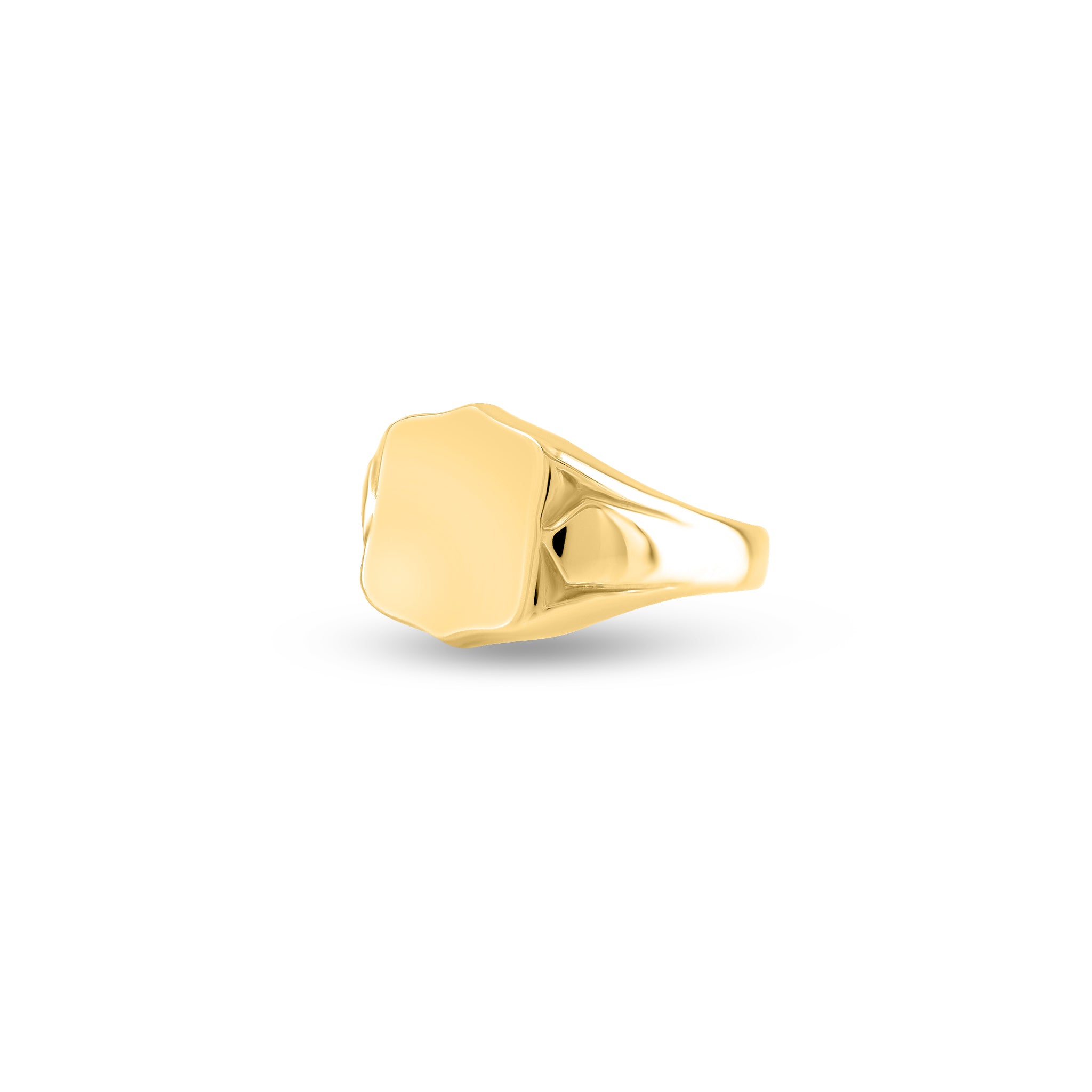 18ct Yellow Gold 14 x 12mm Shield Signet Ring