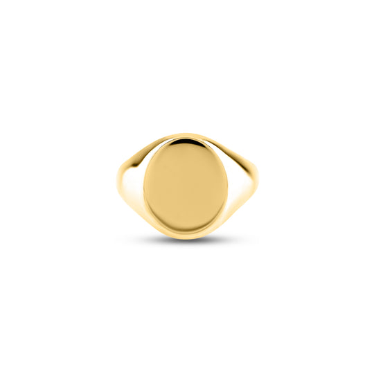 18ct Yellow Gold 16 x 13mm Oval Signet Ring