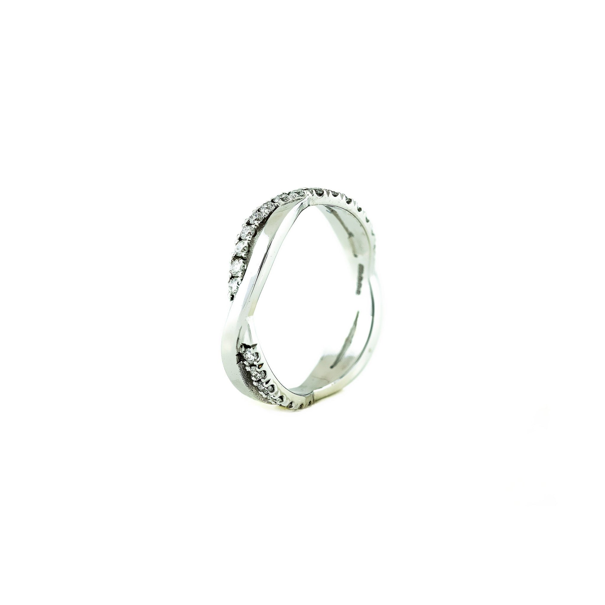 18ct White Gold 0.42ct Diamond Twisted Full Eternity Ring