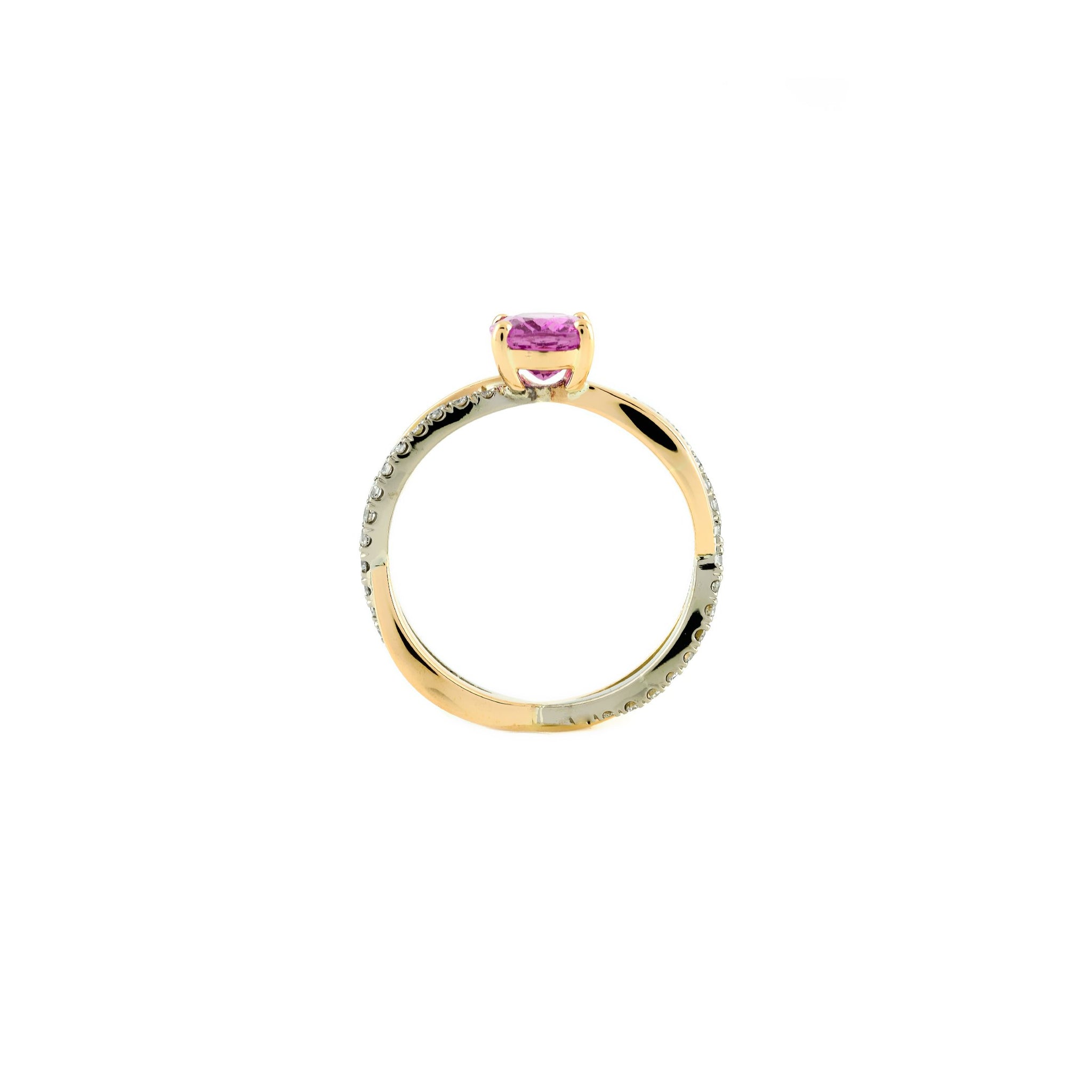 18ct White and Rose Gold 1.30ct Pink Sapphire and Diamond Ring