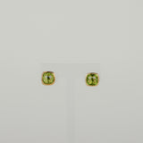 9ct Yellow Gold 2.69ct Cushion Cut Peridot Earrings