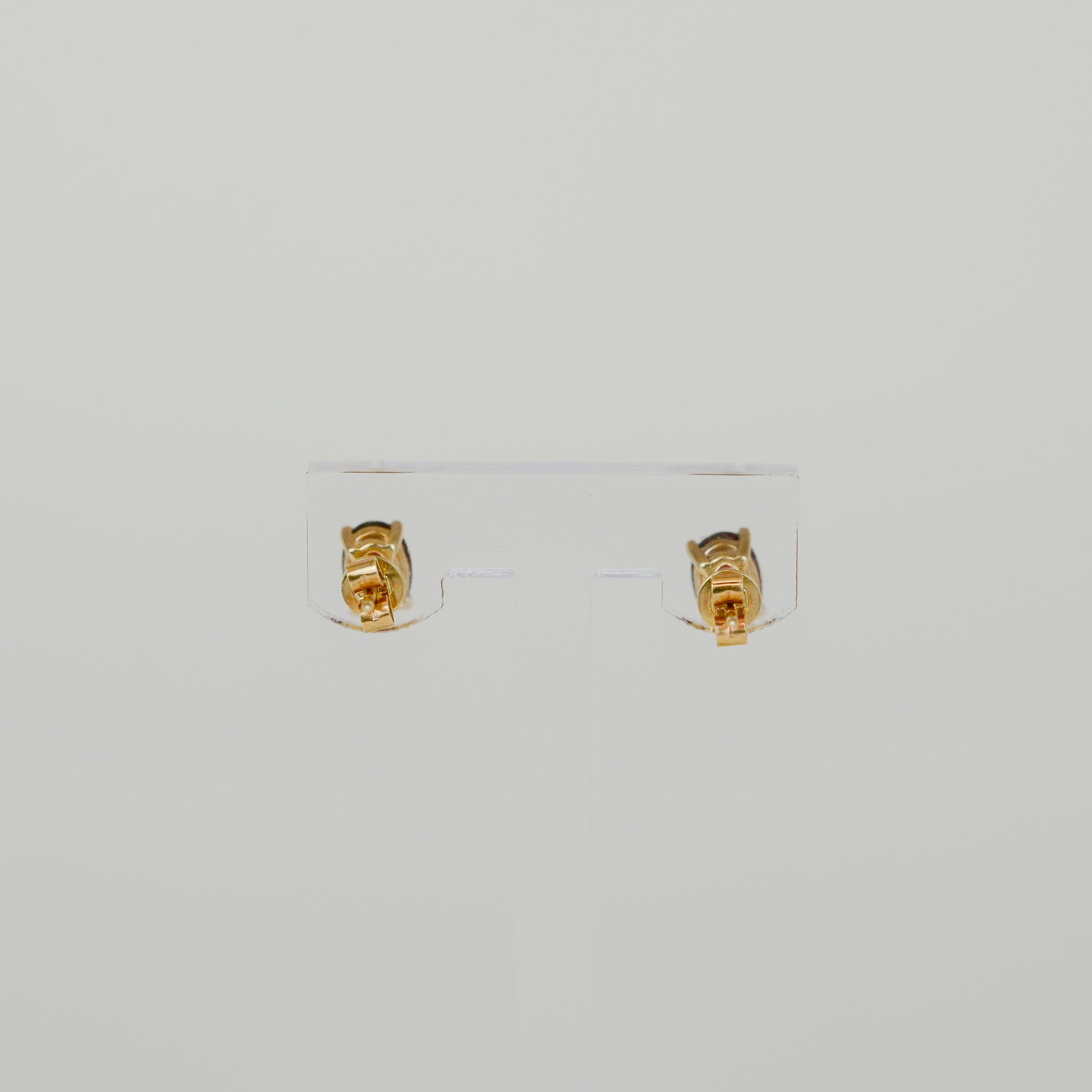 9ct Yellow Gold 2.35ct Oval Garnet Earrings
