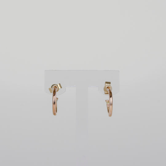 9ct Rose Gold 3/4 Hoop Earrings - Small