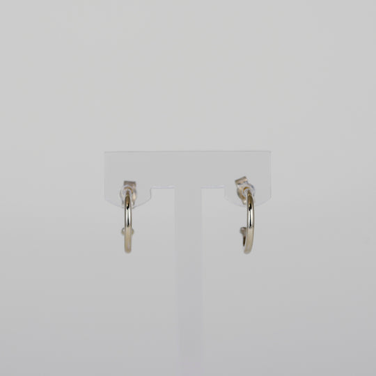 9ct White Gold 3/4 Hoop Earrings - Small