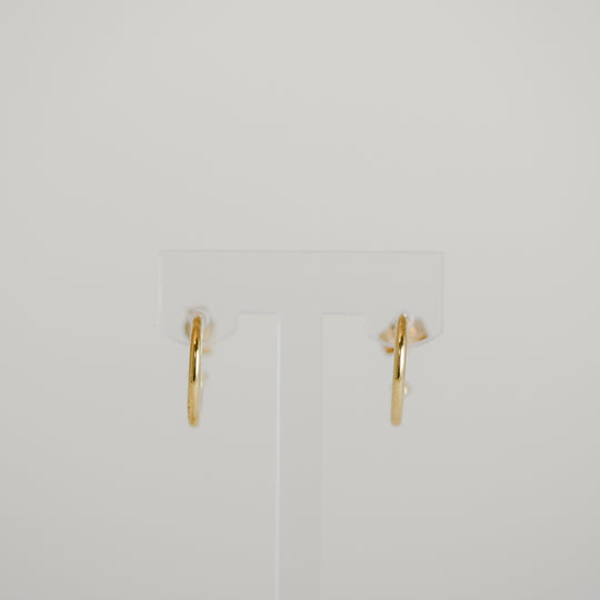 9ct Yellow Gold 3/4 Hoop Earrings - Small