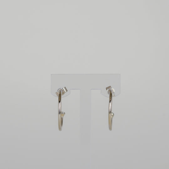 9ct White Gold 3/4 Hoop Earrings - Large