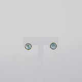 9ct Yellow Gold 1.71ct Round Blue Topaz Earrings