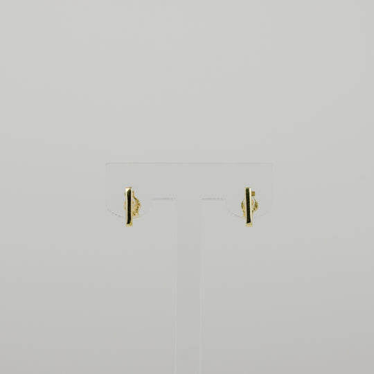 9ct Yellow Gold Square Bar Stud Earrings