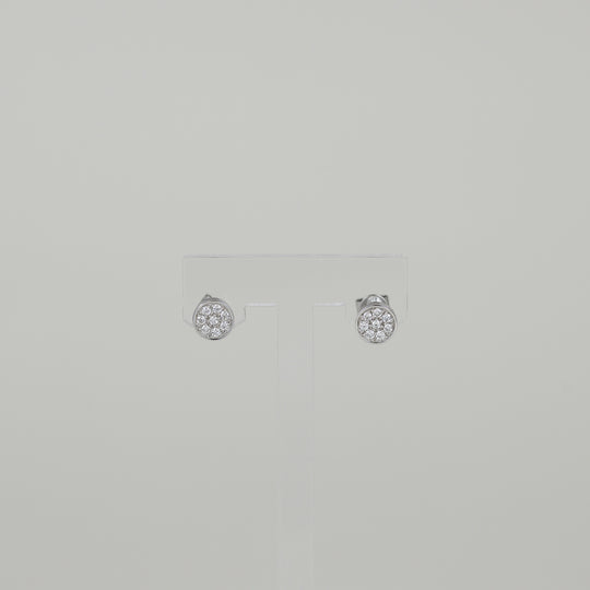 9ct White Gold 0.20ct Pavé Diamond Circle Earrings