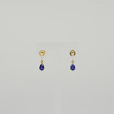 18ct Yellow Gold 1.27ct Pear Sapphire and Diamond Drop Earrings