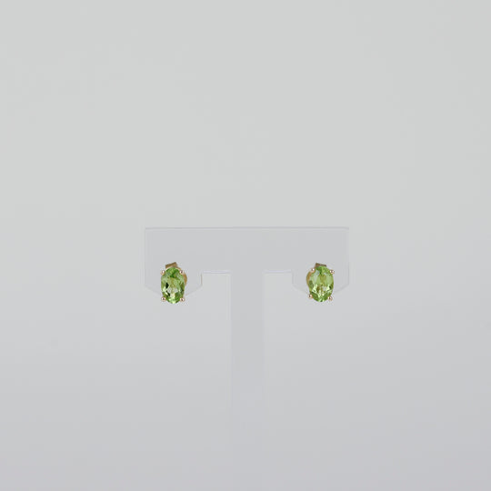 9ct Yellow Gold 0.99ct Oval Peridot Earrings