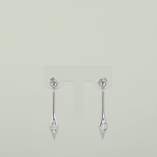 18ct White Gold 0.31ct Round Diamond Drop Earrings