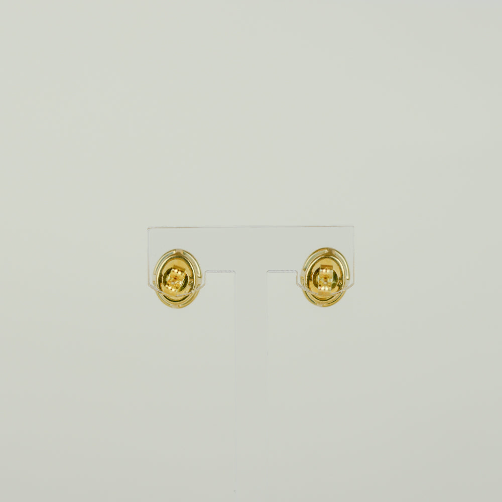 9ct Yellow Gold 3.18ct Oval Rub Set Citrine Stud Earrings