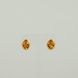 9ct Yellow Gold 3.18ct Oval Rub Set Citrine Stud Earrings