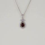 18ct White Gold 0.55ct Pear Ruby and Diamond Pendant