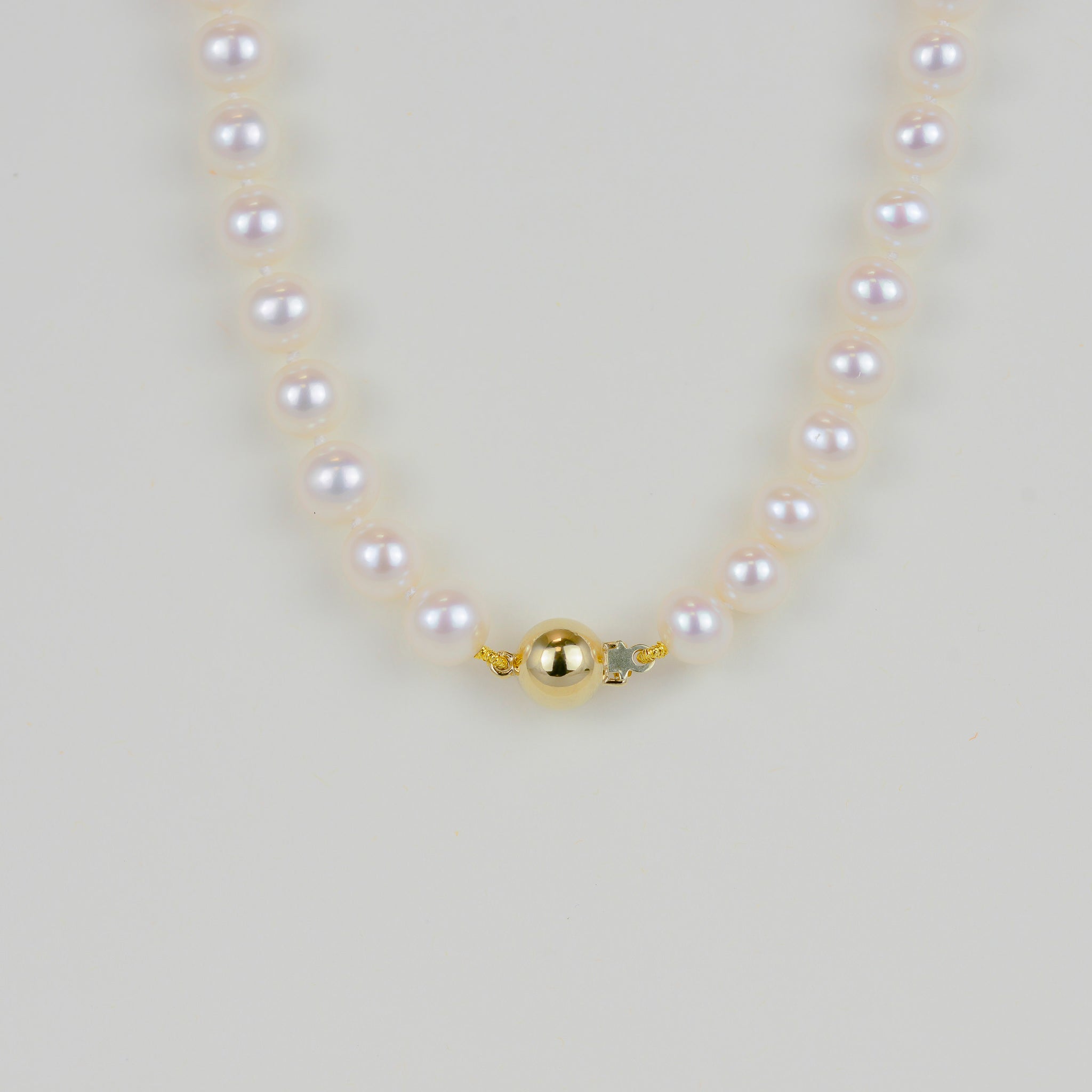 Silver Gilt 7.5mm Fresh Water Pearl Necklace