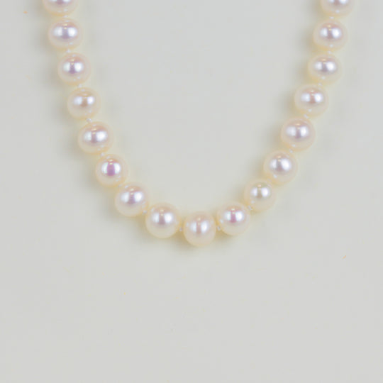 Silver Gilt 7.5mm Freshwater Pearl Necklace