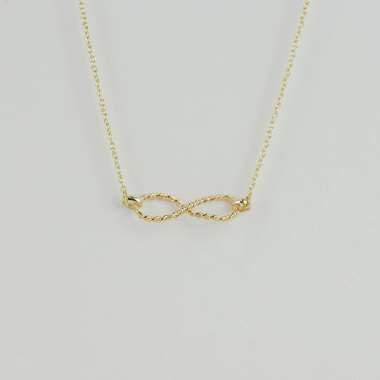 9ct Yellow Gold Twisted Infinity Necklace