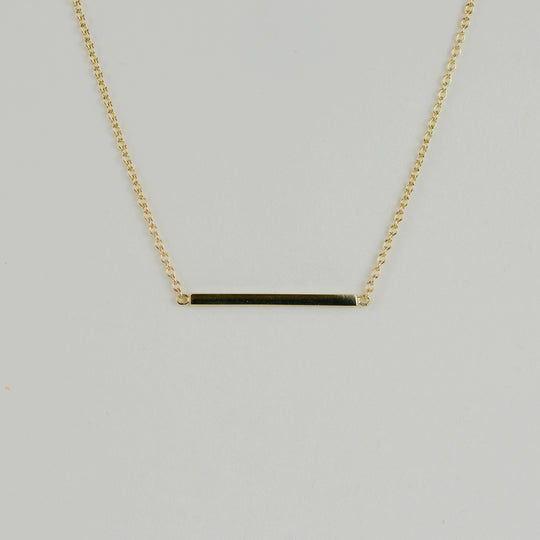 9ct Yellow Gold Square Bar Necklace