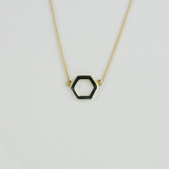 9ct Yellow Gold Hexagonal Necklace
