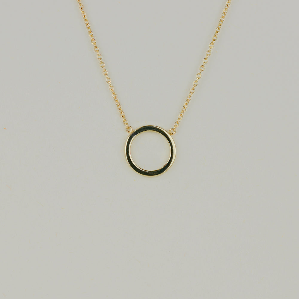 9ct Yellow Gold Circle Necklace