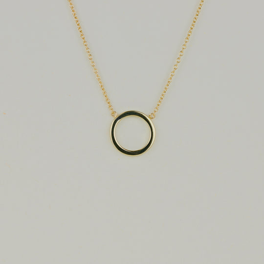 9ct Yellow Gold Circle Necklace