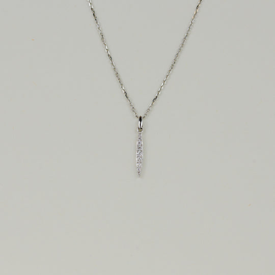 18ct White Gold 0.09ct Diamond Necklet