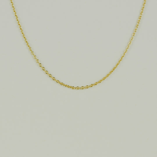 9ct Yellow Gold Round Wire Trace Link Chain