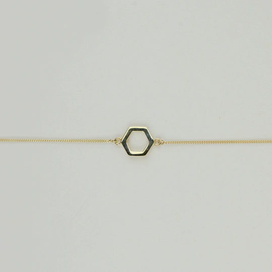 9ct Yellow Gold Hexagonal Bracelet