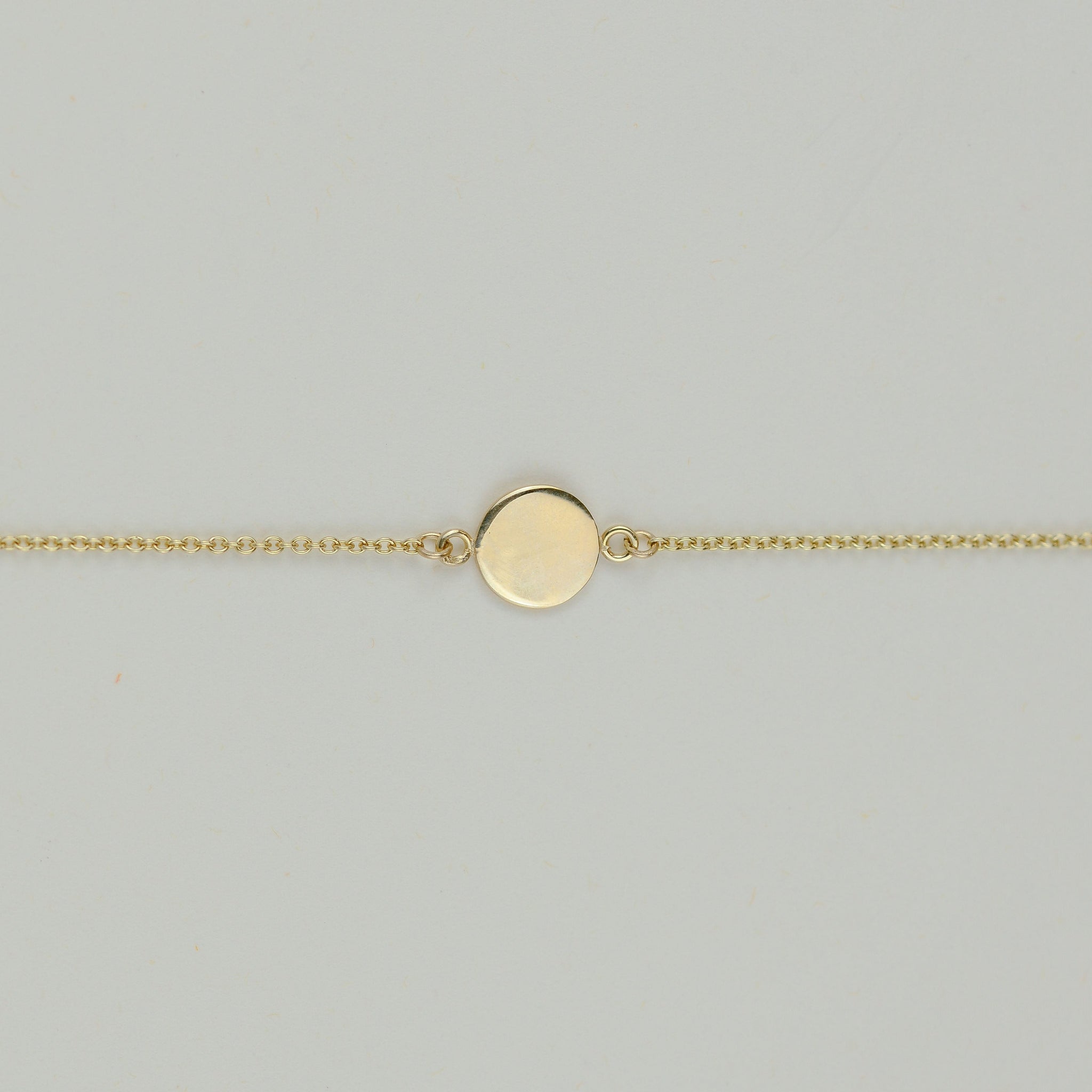 9ct Yellow Gold Solid Disk Bracelet