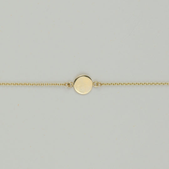 9ct Yellow Gold Solid Disk Bracelet