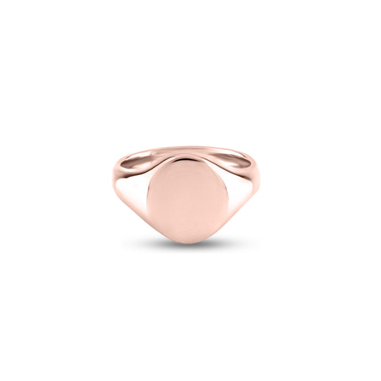 9ct Rose Gold 13 x 11mm Oval Signet Ring