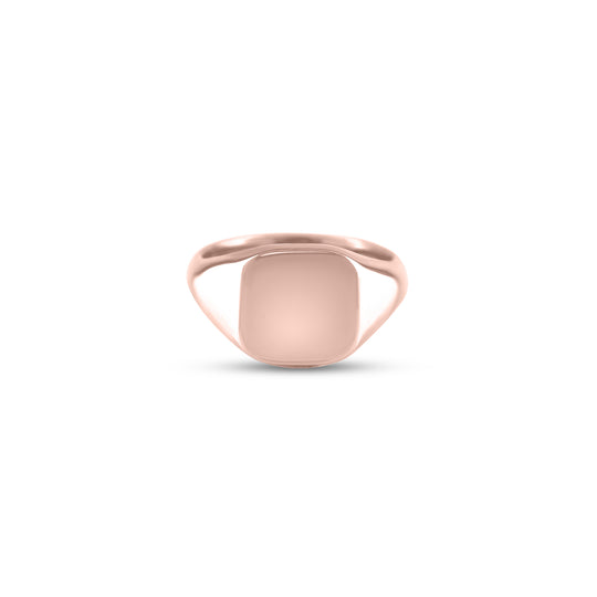 9ct Rose Gold 12 x 11mm Cushion Signet Ring