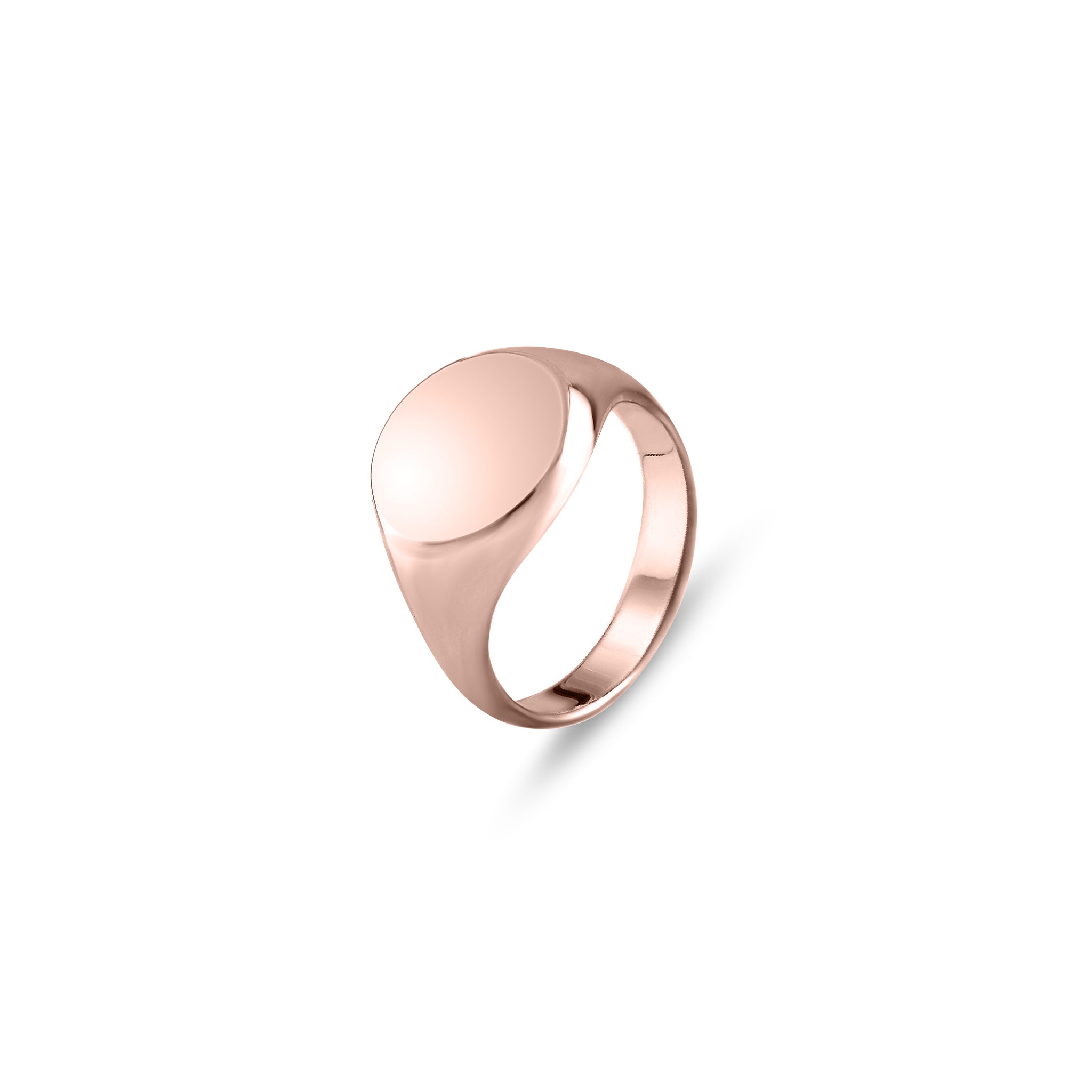 9ct Rose Gold 13mm Round Signet Ring