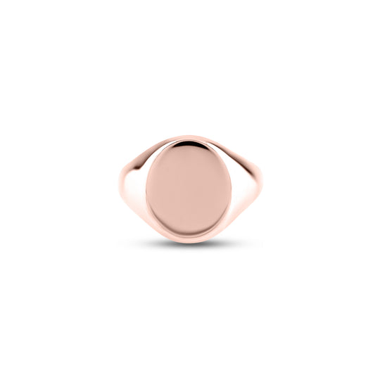 9ct Rose Gold 16 x 13mm Oval Signet Ring