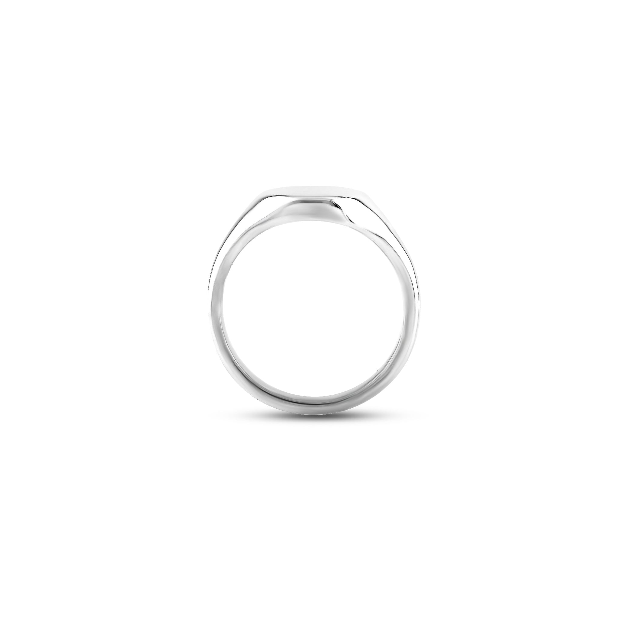 9ct White Gold 11 x 9mm Oval Signet Ring