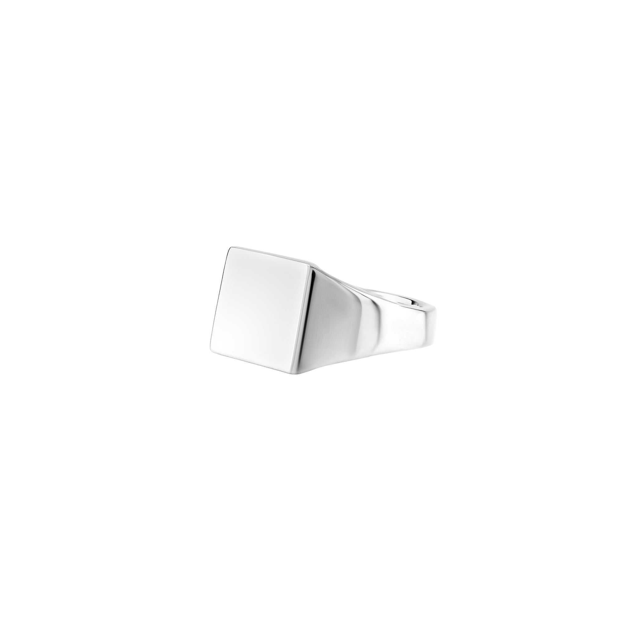 9ct White Gold 12 x 12mm Square Signet Ring