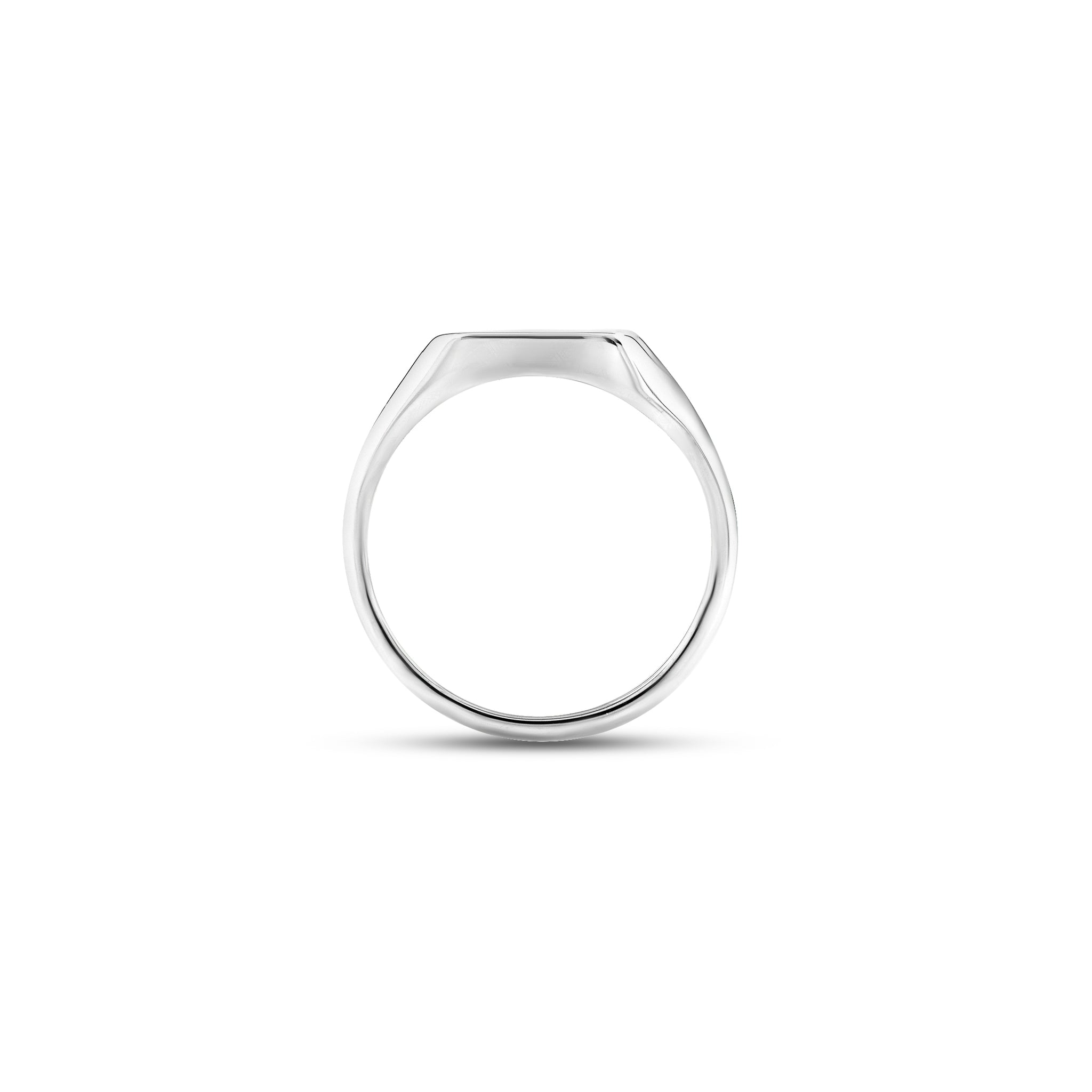 9ct White Gold 14 x 12mm Oval Signet Ring