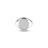 9ct White Gold 16 x 13mm Oval Signet Ring