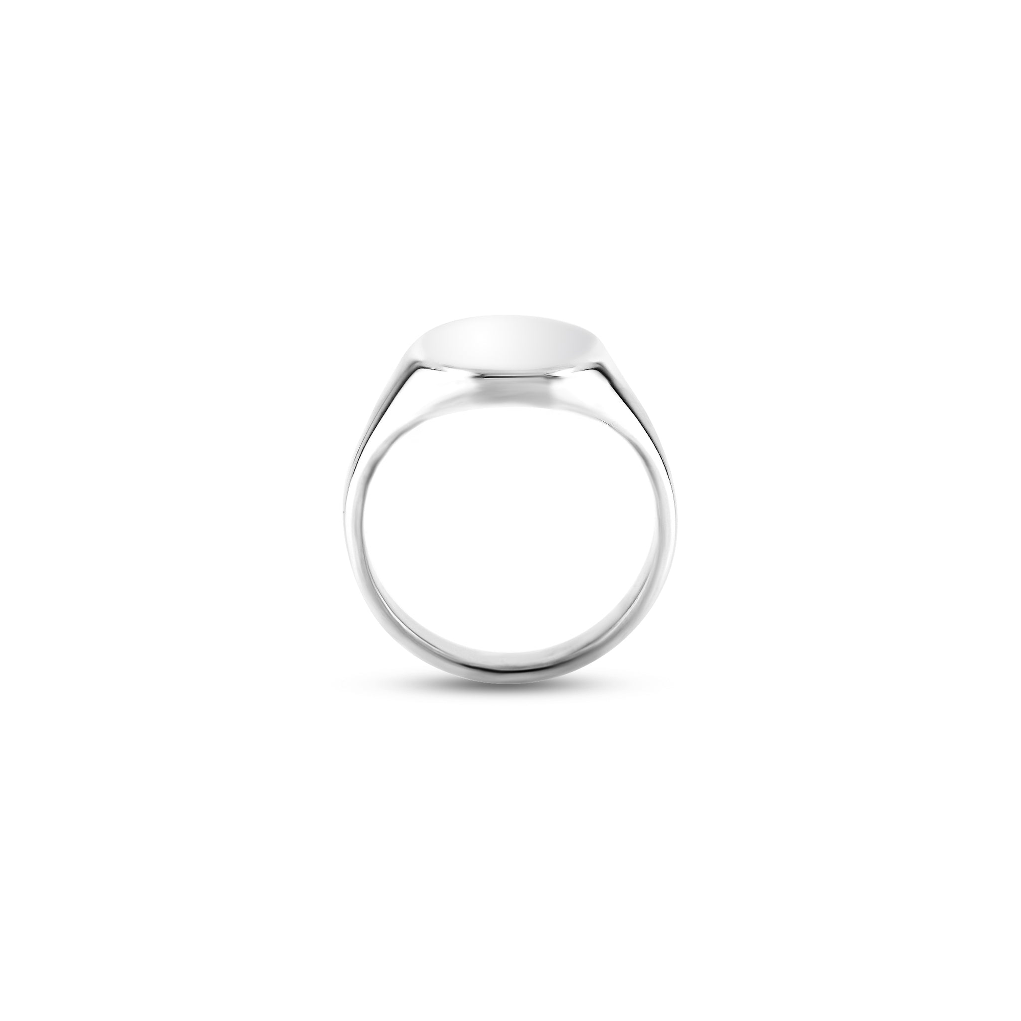9ct White Gold 16 x 13mm Oval Signet Ring