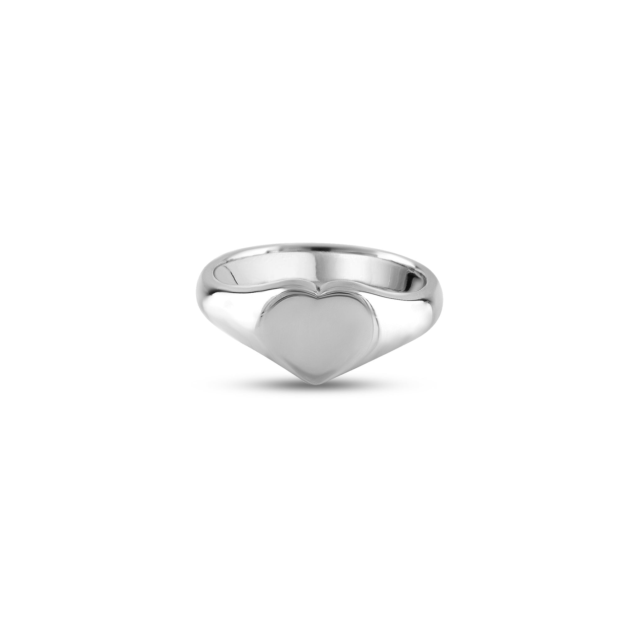 9ct White Gold 9 x 9mm Heart Signet Ring