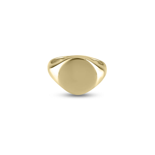 9ct Yellow Gold 13mm Round Signet Ring